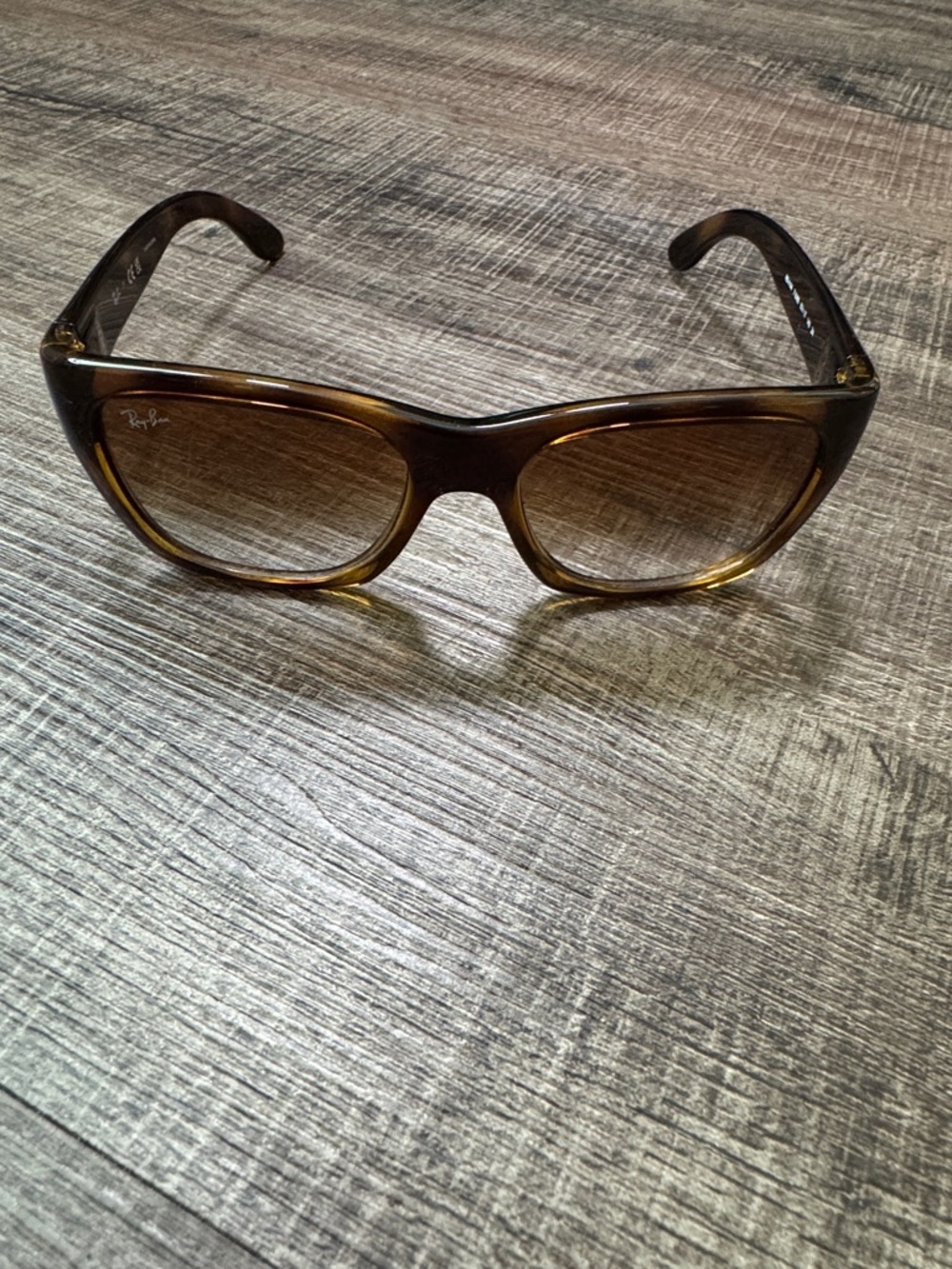 Ray-Ban Rb4194 Polished Light Havana/Brown Rectangle Sunglasses - Picture 2 of 12
